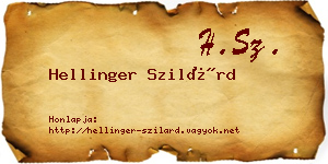 Hellinger Szilárd névjegykártya